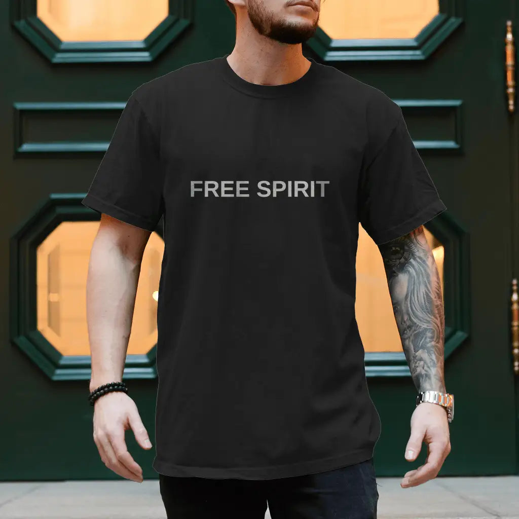 FREE SPIRIT Herren T-Shirt: Stilvoll & Komfortabel - Black
