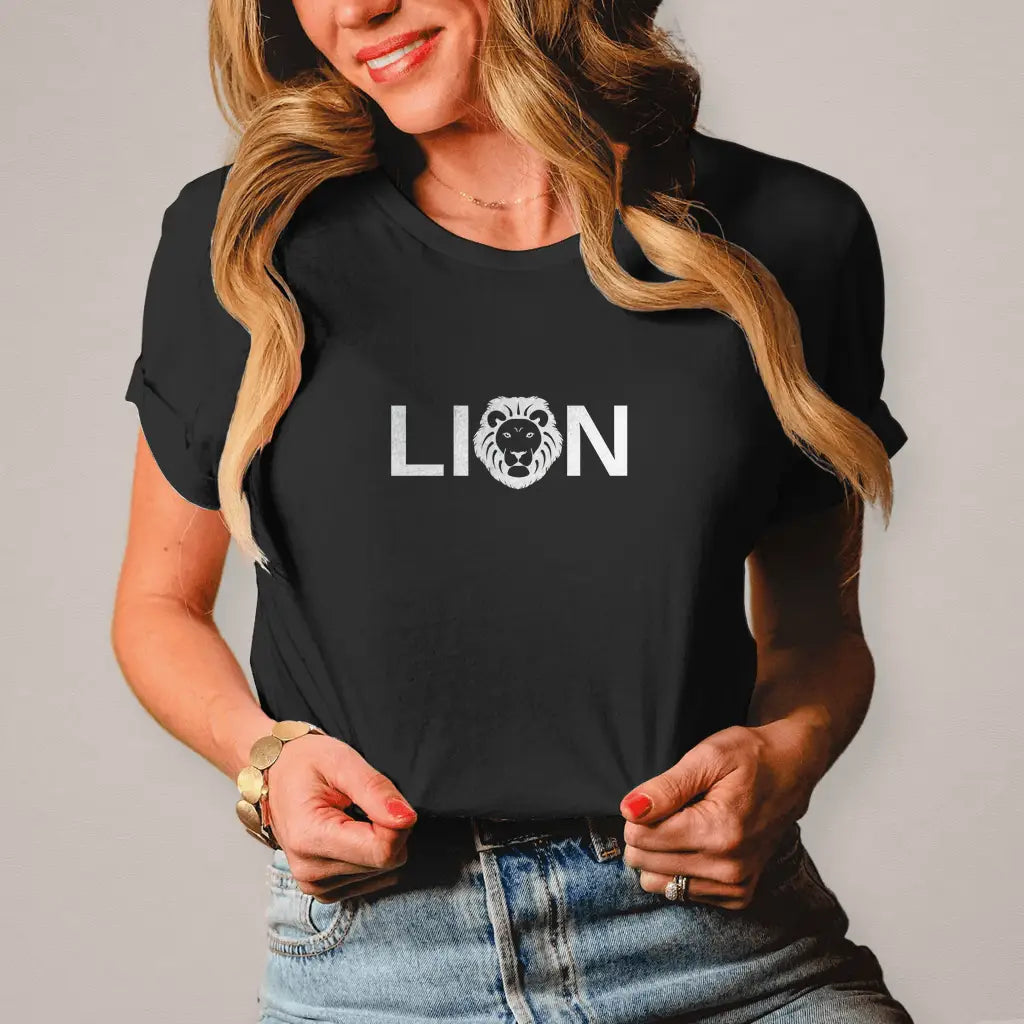 LION DAMEN T-SHIRT: ELEGANZ & KOMFORT - Black / XS - T-Shirt