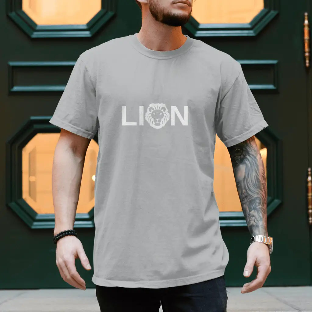 LION Herren T-Shirt: Stilvoll & Komfortabel - Pacific Grey